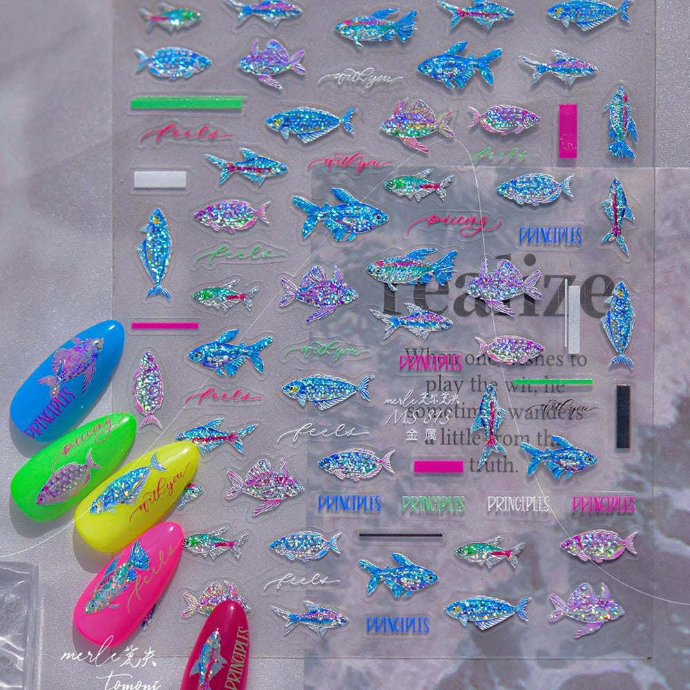 1Pcs Bronzing Nail Stickers Gold Silver Retro Bohemian Style Totems 3D Self Adhesive Nail Art Decorations Stickers Manicure Deca
