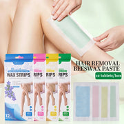 12 tablets/box Professional Hair Removal Wax Strips For Summer Depilation Double Sided Cold Wax Paper For Leg Body Useful