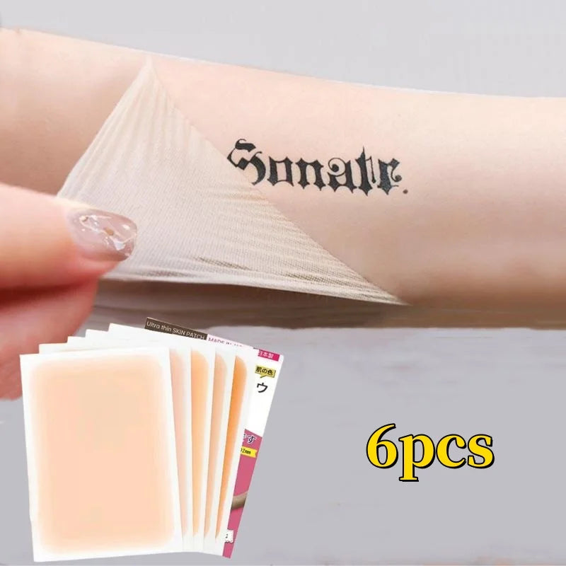 6 Pcs Tattoo Scar Flaw Concealing Tapes Waterproof Tattoo Film Ultra Thin Patch Tattoo Scar Patches Birthmark Concealing Sticker