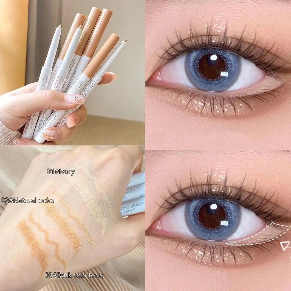 Moisturizing Eyebrow and Lip Concealer Pen Full Coverage Waterproof Contour Face Acne Scar Concealer Stick