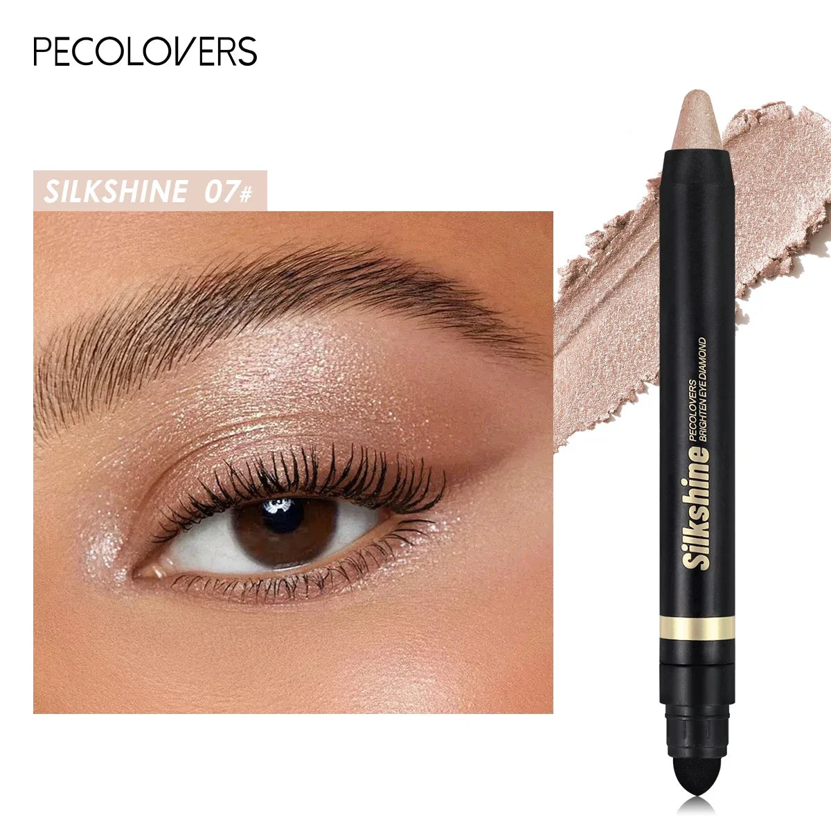 Colorful Shimmer Eyeshadow Stick Double Ended Metallic Pearlescent Highlighter Makeup Pigment Silkworm Eyeshadow Pen