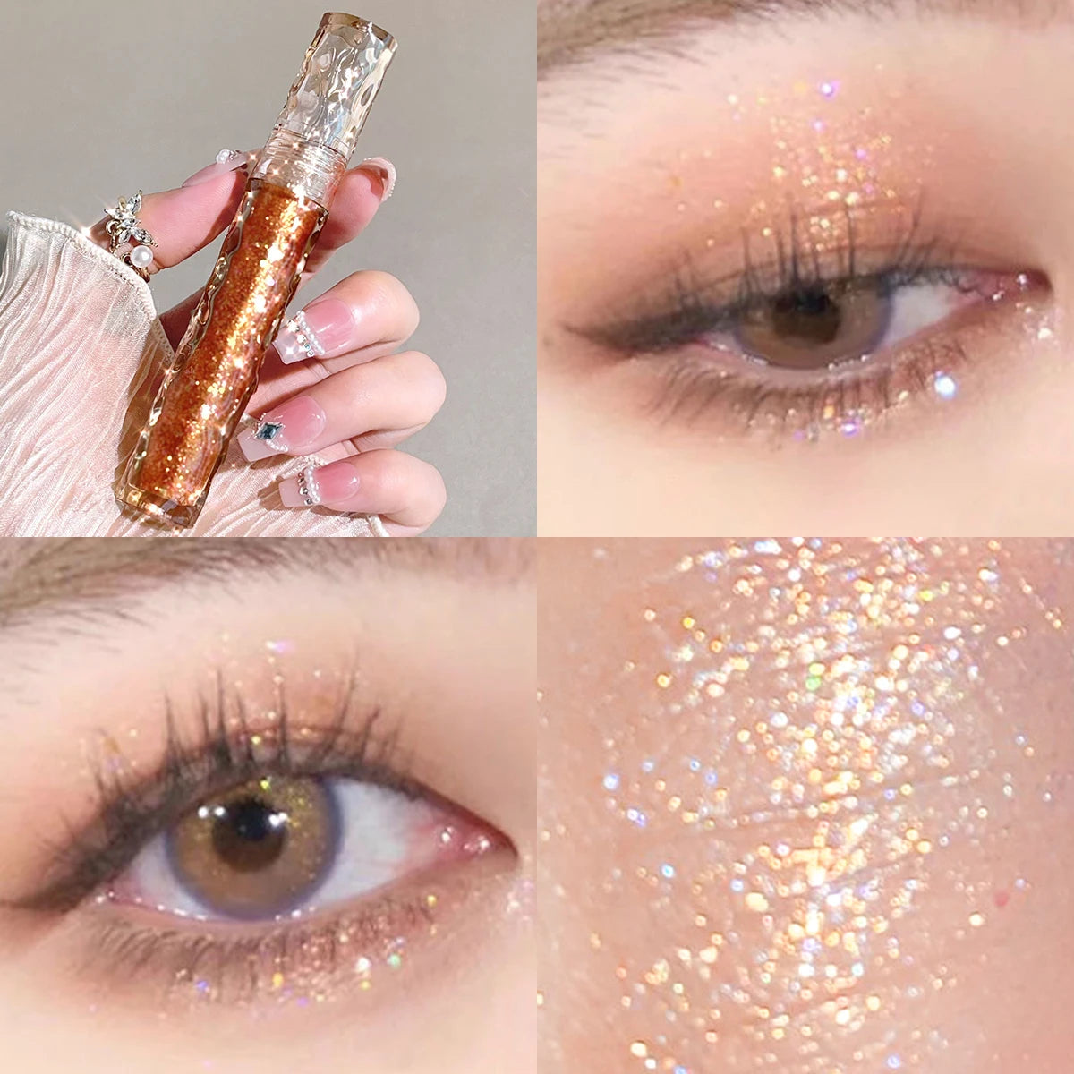 Halloween Glitter Eyeshadow Liquid - Glossy glitter long-lasting singlecolor tiny sparkling shimmer eyeshadow for festive makeup