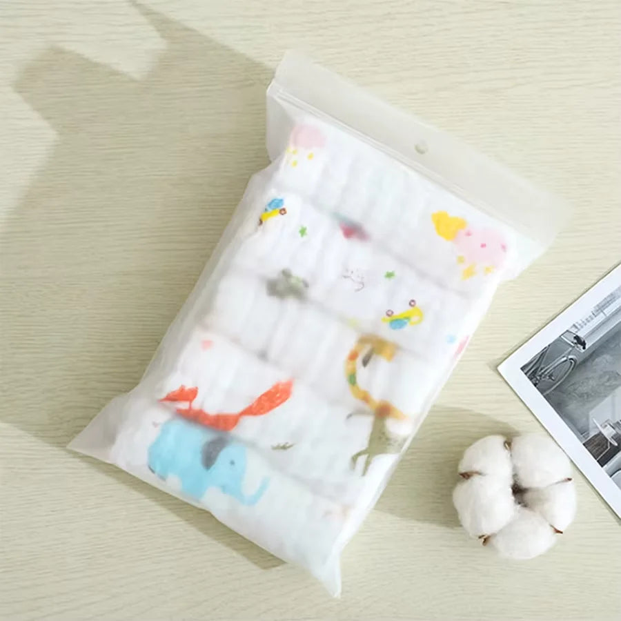 5Pcs 25x25cm Baby Towel Bath Towels Face Washcloth Muslin Squares Cotton Hand Wipe Gauze for Bathing Feeding Kids Handkerchief