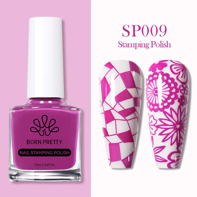 BORN PRETTY Nail Stamping Polish 12 Colors 10ML Air Dry Special Polish Manicure Print Nail Polish For Stamping Plates Nail Set