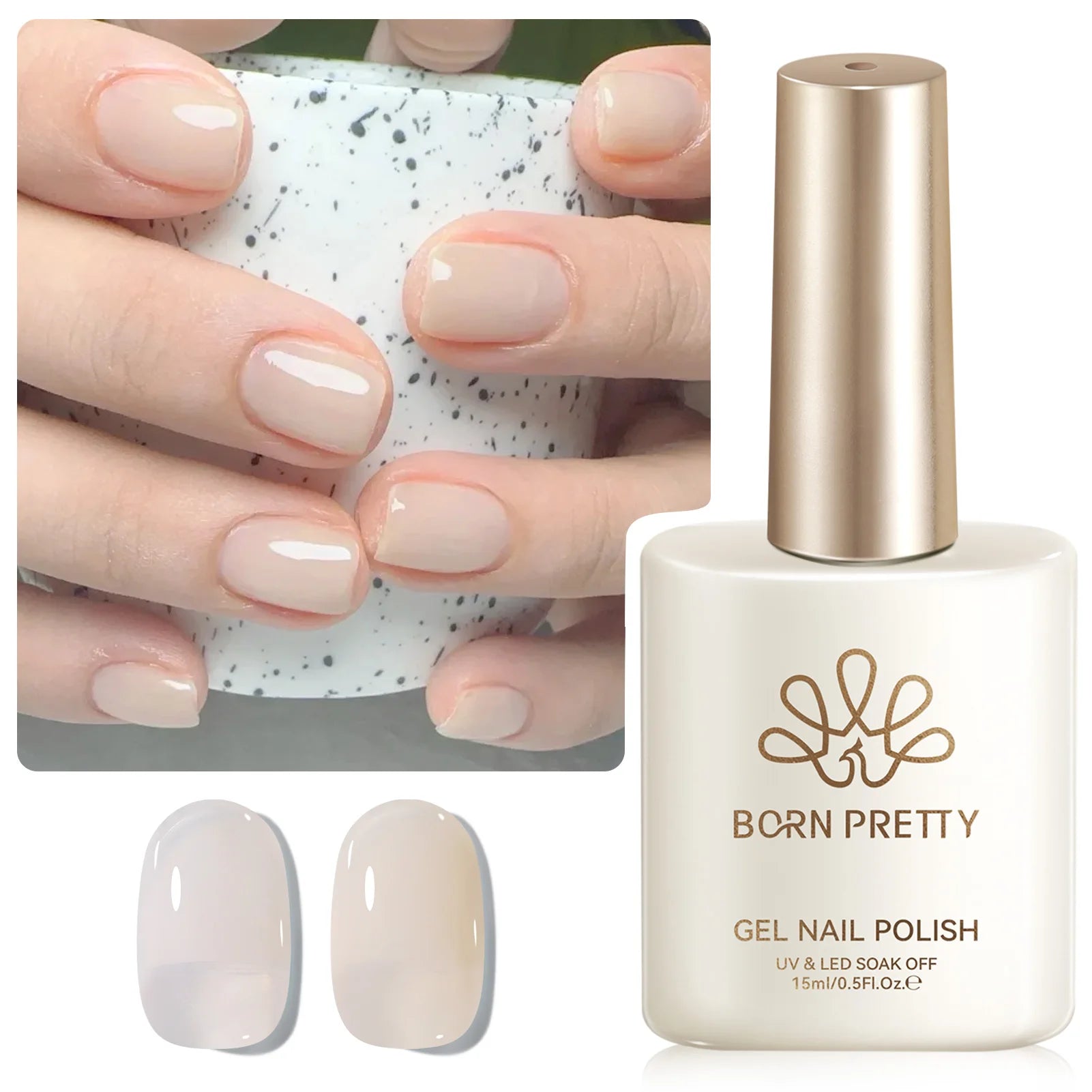 BORN PRETTY 15ML Pearl White Pearl Shell Thread Gel Nail Polish Shiny Glitter Varnis Semi Permanent For Soak Off Gel Nail Art