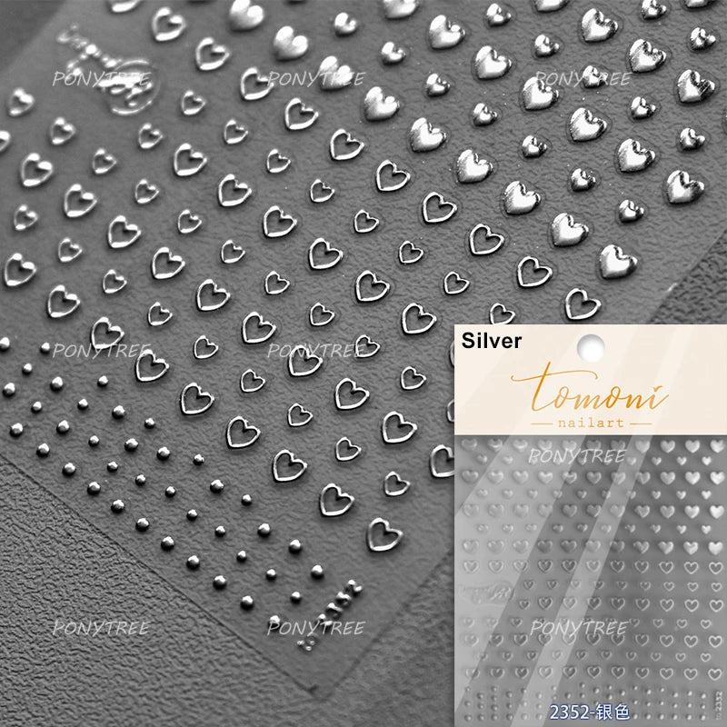 Geometric Lines Star Love Heart Chain Silver Gold Lava Letter Flower Growth Ring Number 5D DIY Nail Art Stickers Manicure Decals
