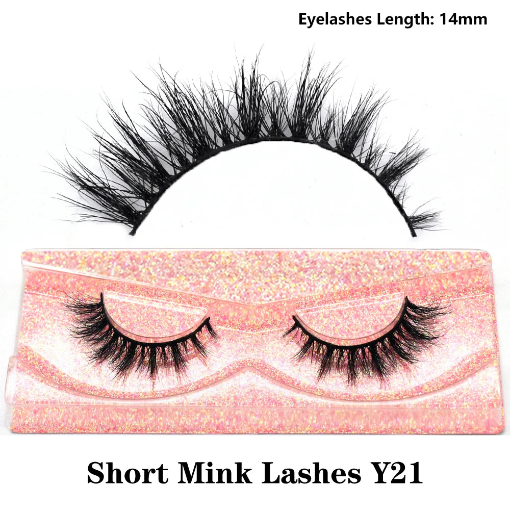 Half Lashes Short Mink Eyelashes Fluffy Soft False Eyelashes Wispy Cross Strip Eye Lashes Natural Mink Eyelash Extension Makeup