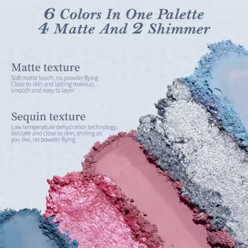 Flower Knows Shell's Jewel Collection 6-Color Eye Shadow Makeup Palette Pressed Glitter Eyeshadow Paletas Flowerknows