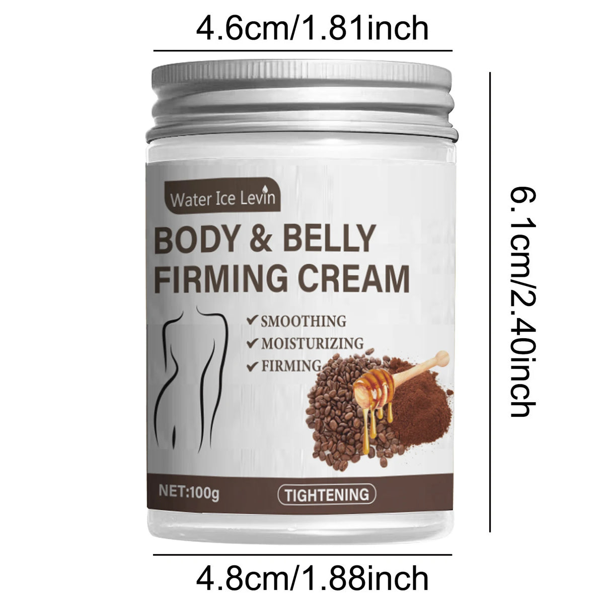 100g Caffeine Collagen Firming Cream – With Caffeine, Coconut Oil & Vitamin E for Moisturizing and Smoother-Looking Skin, Fragrance-Free & Suitable for All Skin Types
