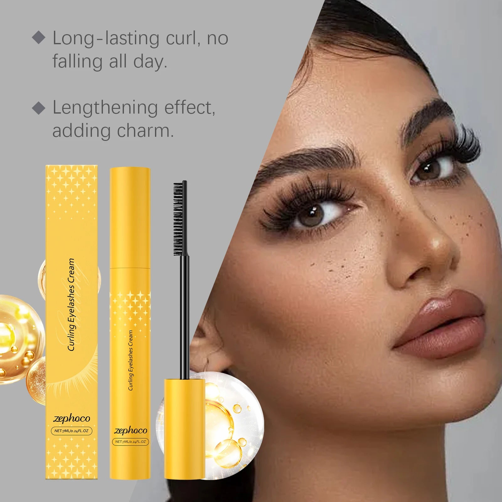 Silk Fiber Lash Mascara Waterproof Natural Lengthening Thickening Smudge-Proof No Clumping Lash Extensions Black Eyelash Mascara