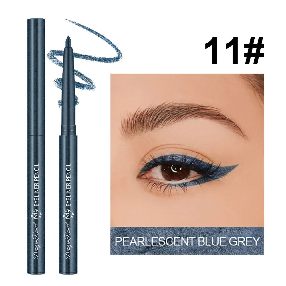 1Pc Ultra-fine Matte Smooth Waterproof Green Purple Eyeliner Gel Pencil Pearlescent White Eyeliner Easy Wear Eyeliner Pen Makeup