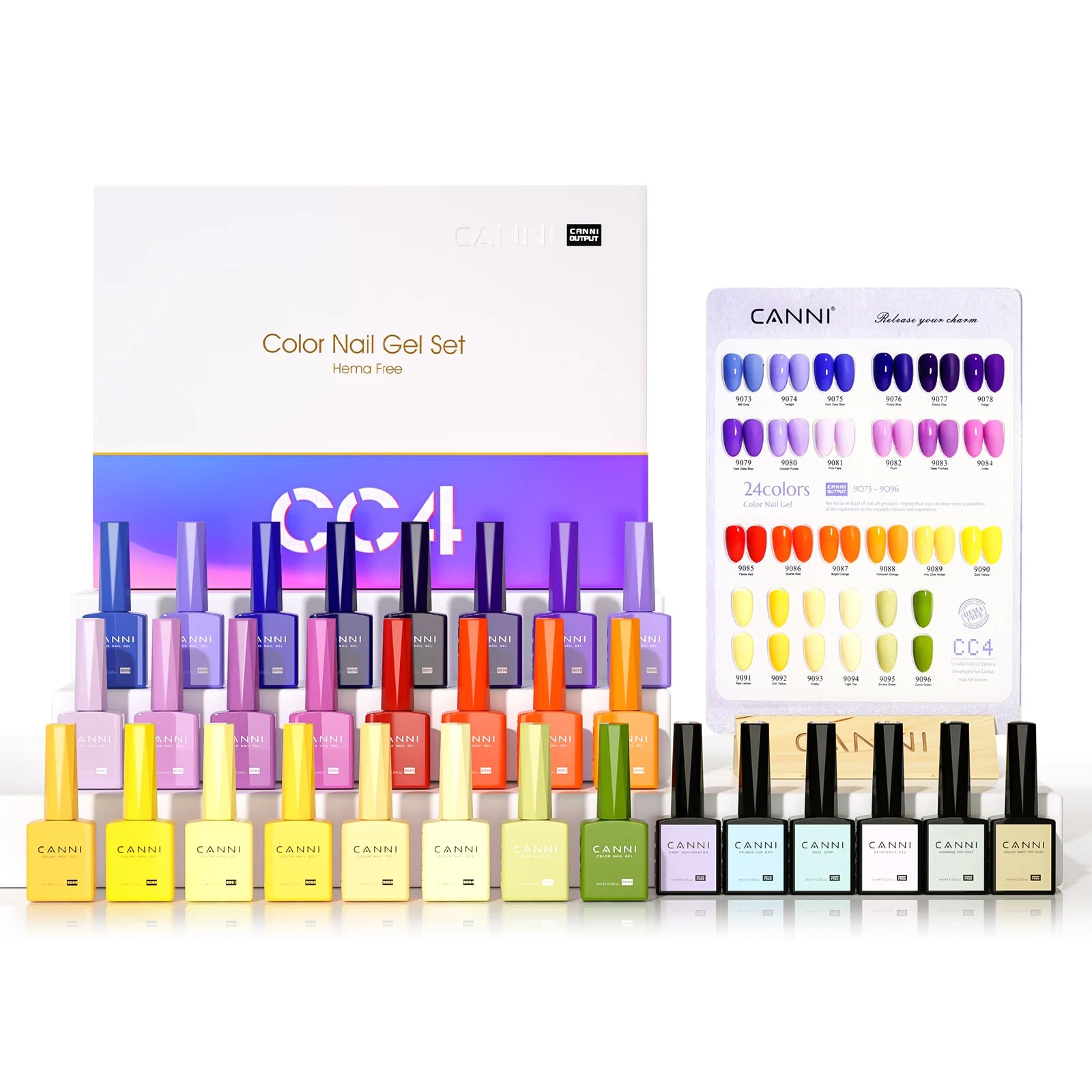 CANNI 9ML Kit Nail Gel Polish HEMA/TPO FREE Full Coverage 30pcs Color Gel Pigment Professional Nail Art Long-lasting Gel Varnish