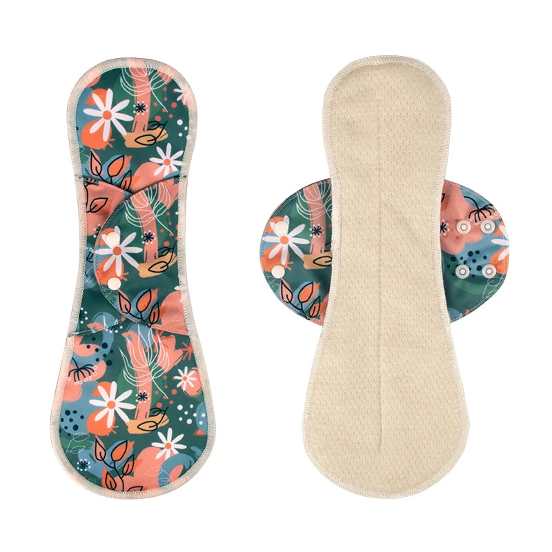 2pcs Washable Menstrual Pad Night Reusable Panty Liner Sanitary Towels Absortable Menstrual Cotton Pads for Women Period