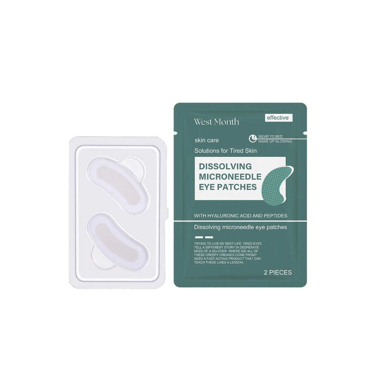0.25mm Hyaluronic Acid Dissolving Microneedle Eye Patches Hydrogel Eye Mask for Wrinkles Dark Circles Puffiness Anti-Aging