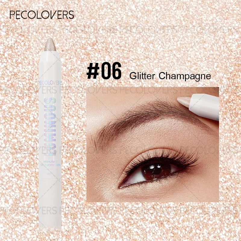1PC Pearl Matte Waterproof Eyeshadow Pen, Highlighter, Smooth Application, Brown, Convenient, Ideal Christmas, Halloween Gift