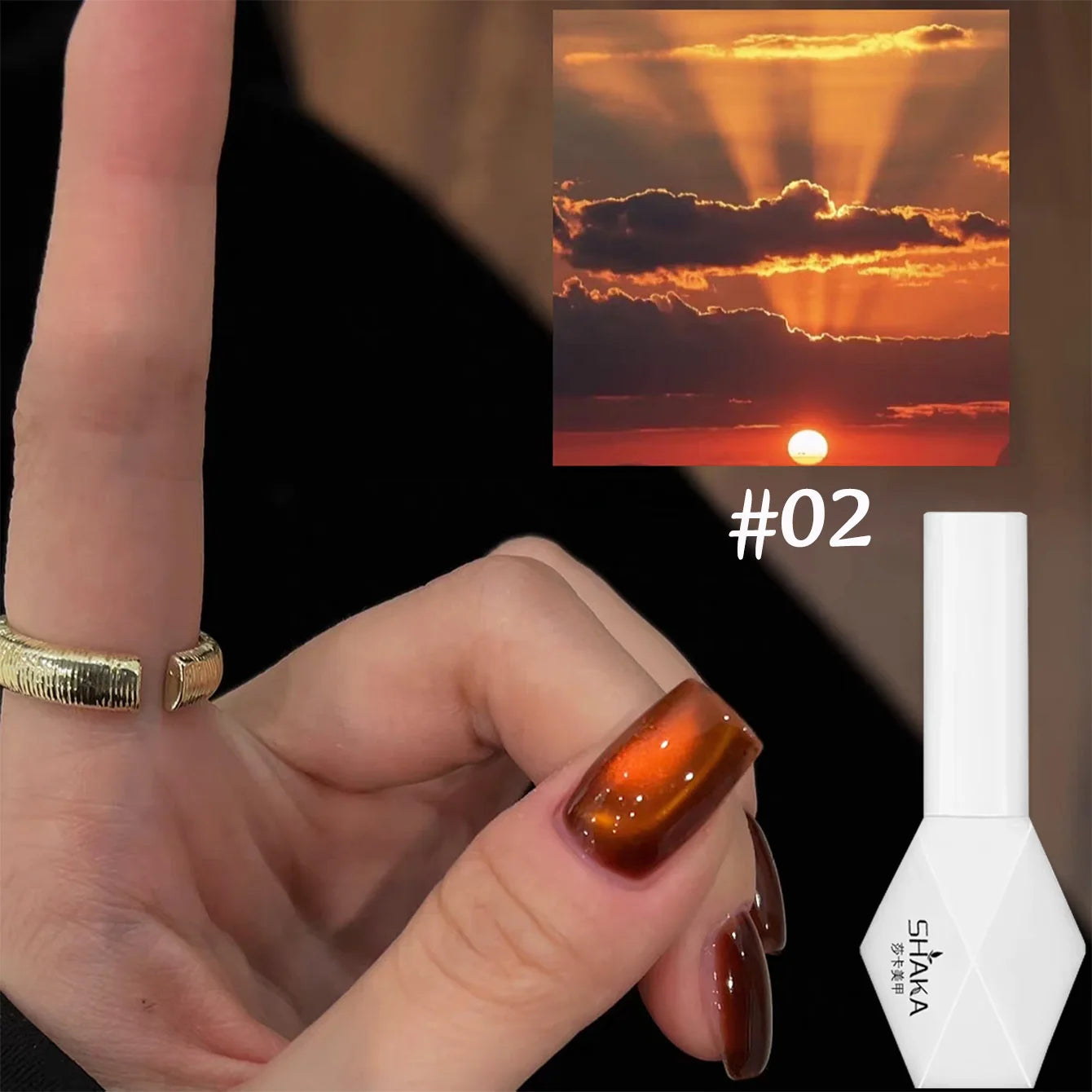 WS 10ML Sunlight Cat Eye Gel Nail Polish Autumn Winter Whitening Wine Red Color Light Sunset Glow Cat Eye Glass Beads Nail Atr