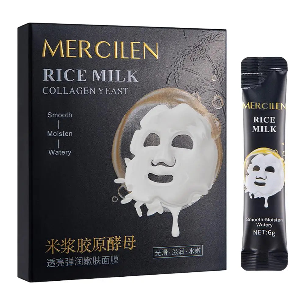1/2/3Box Mercilen Rice milk collagen mask Moisturizing Hydrating Nourishing Peel-Off Face Mask Tearing Masks Skin Care
