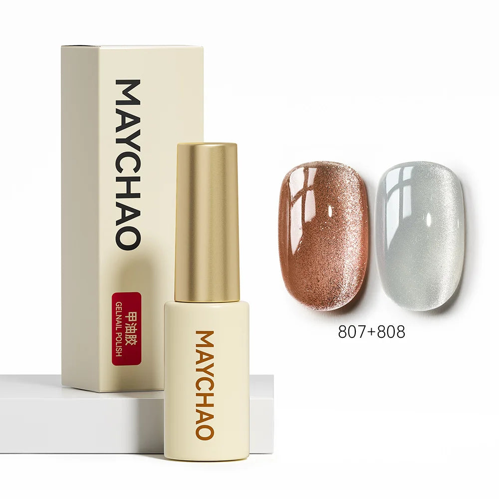 MAYCHAO 5ML Gel Nail Polish 9D Laser Diamond Glitter Cat Eye Gel Semi-Permanent Soak Off UV LED Gel Nail Manicure Tools Nail Art
