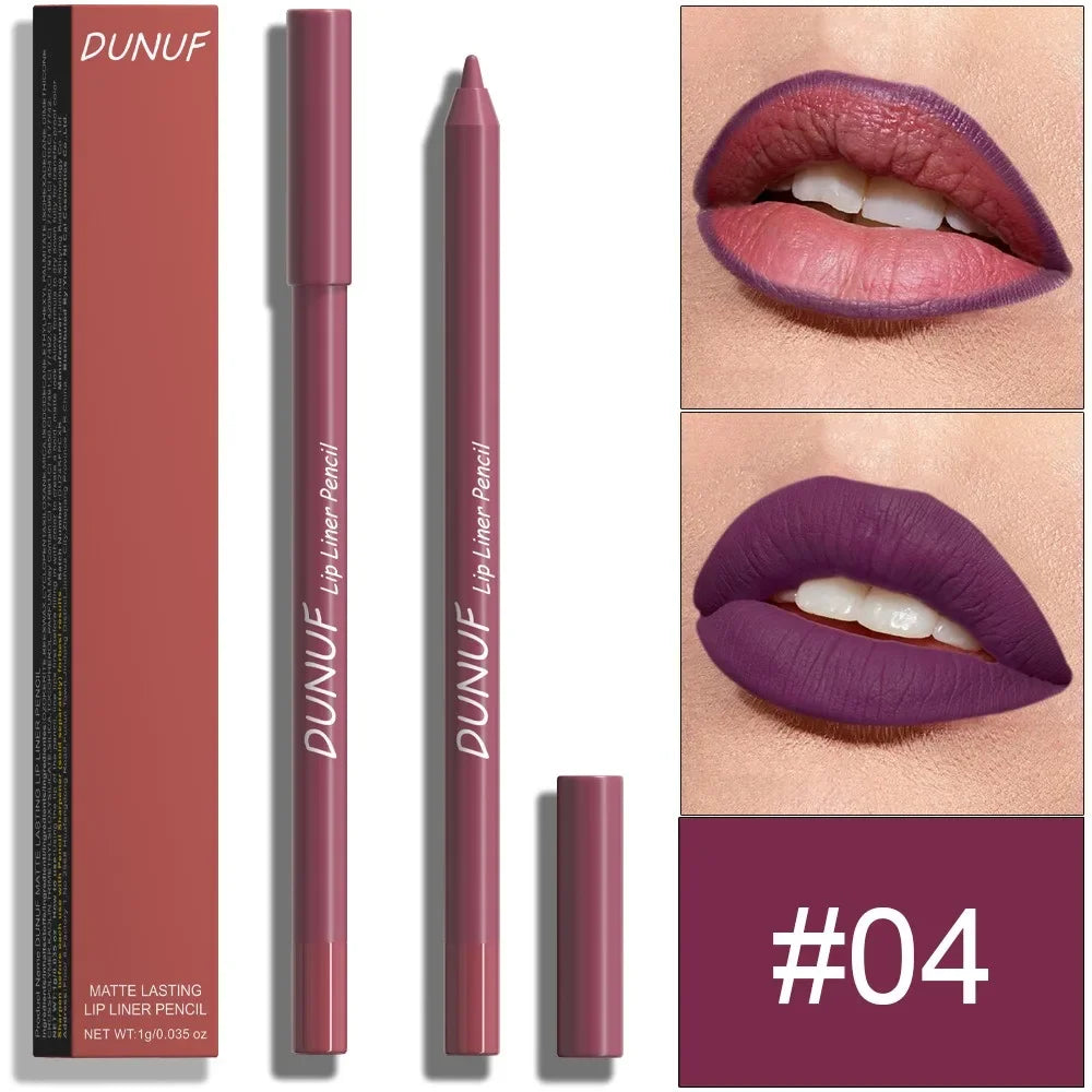 24 Colors Foaming Lipliner Durable Waterproof Soft Mist Lipstick Pen Gentle Pink Brown Purple Colors Matte Lip Contouring Pencil