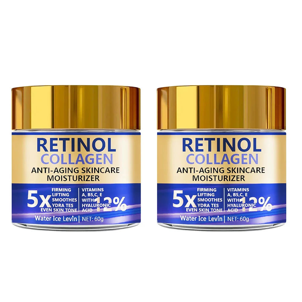 Retinol Collagen Anti Aging Face Cream Moisturizer 60g 5X Firming Lifting Cream with Hyaluronic Acid, Smooth Hydrate Skin Care
