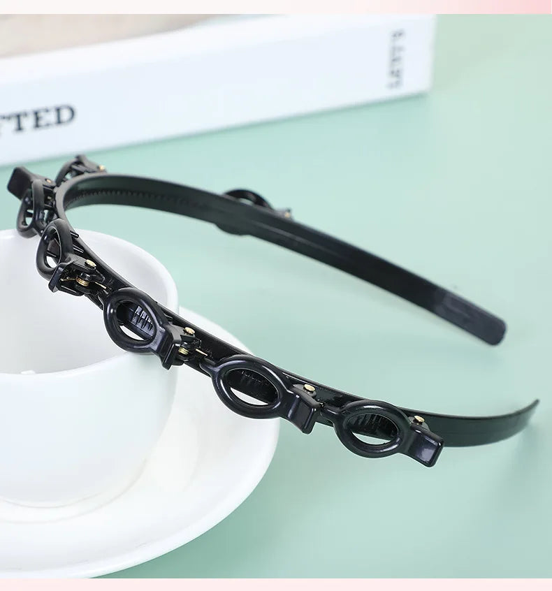 Multi-layer Hollow Braided Women's Bangs Headband Hairdressing Iron Accessories Hair Clip