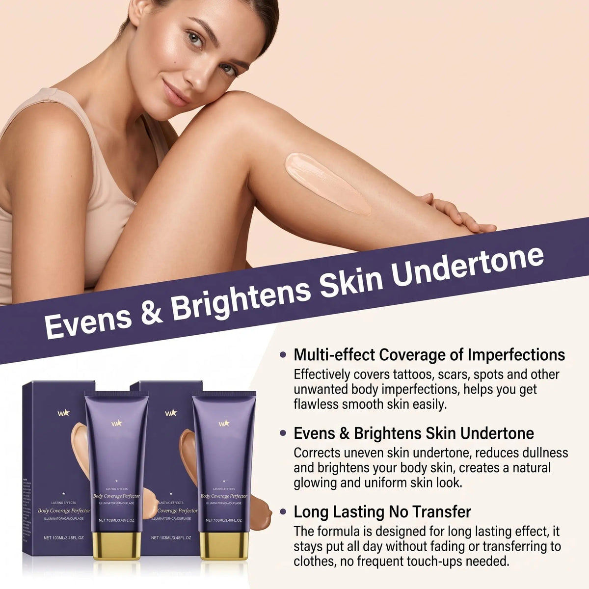 Perfect Full Body Coverage Concealer Foundation Waterproof Flawless Finish Concealer Easy Hide Skin Blemishes Scar & Body Tattoo
