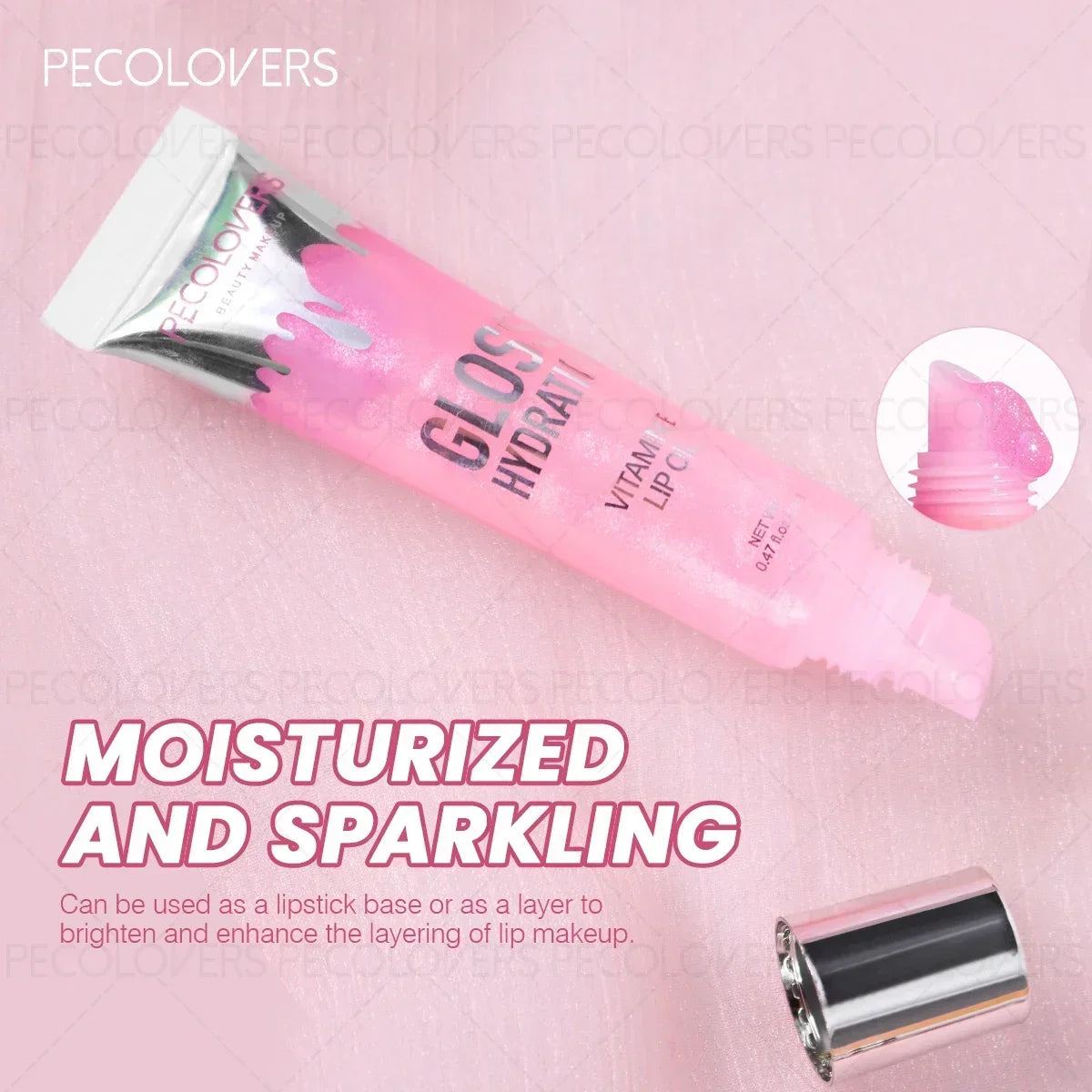 1PC Gentle Moisturizing, Non-sticky, Glossy, Sparkling Gel Formula, Waterproof and Sweat-proof, Single Color Shiny Lip Gloss
