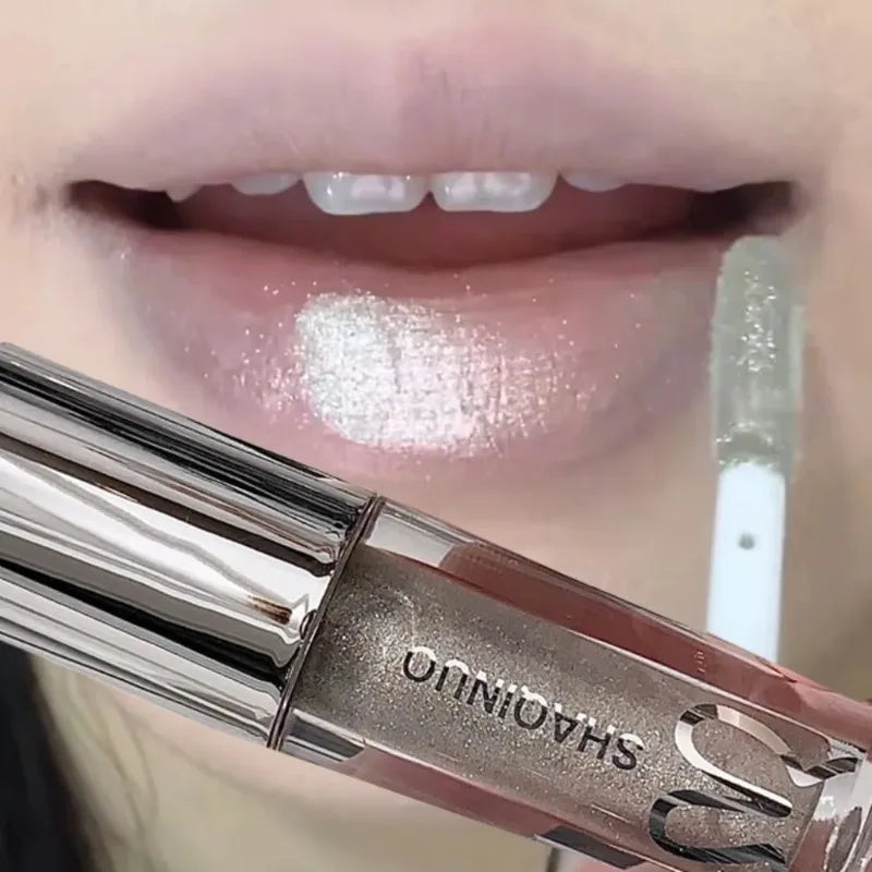 Black Gothic Lip Gloss Mirror Moist Matte Gothic Pure Black Silver Fine Flash Lip Glazed Low Saturation Lasting Lip Tint Makeup
