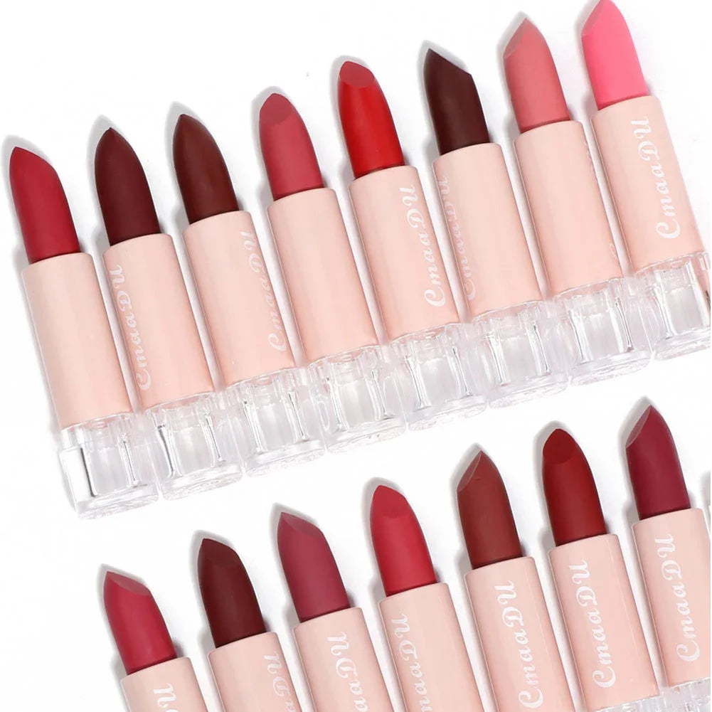 Matte Lipstick Bean Paste Pink Color Lips Makeup Waterproof Long Lasting Cosmetic Moisturizer Lip Stick 15 Color Daily Make Up