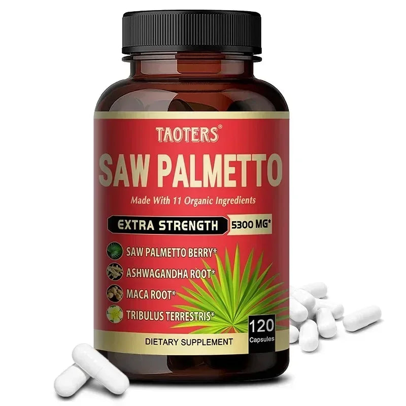 11-in-1 Saw Palmetto Capsules - Ashwagandha, Turmeric & Tribulus, Support Prostate, Urinary Tract & Hair Health Anti Hair Loss