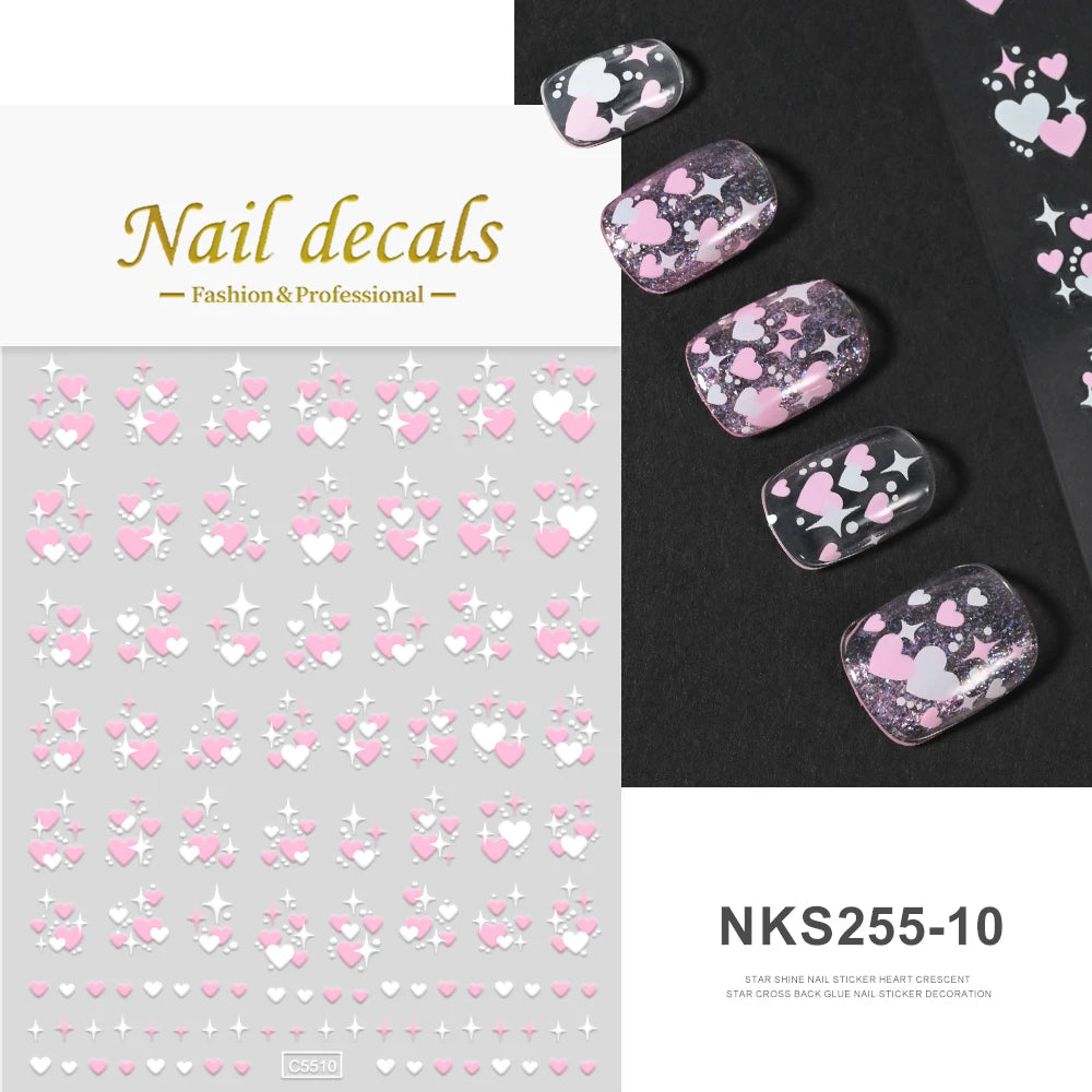 1pcs Star-Themed Nail Art Stickers 3D Self-Adhesive Plastic Decals With Glitter Finish Anime Rectangle Shape Ideal For DIY Nails