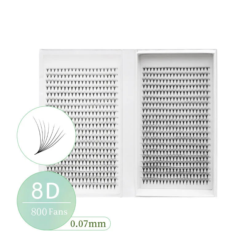 800/1600 Fans Premade Volume Lashes Fan Individual Sharp Pointy Base Premade Russian Volume Fans Eyelash Extension Makeup Tools