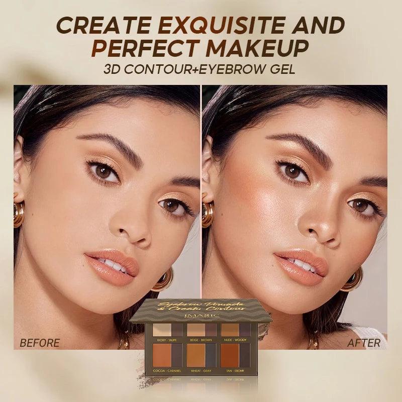IMAGIC Eyebrow Pomade & Cream Contour Palette Multi-function  Natural Eyebrow Three-dimensional Contour Easy To Color Smoothly