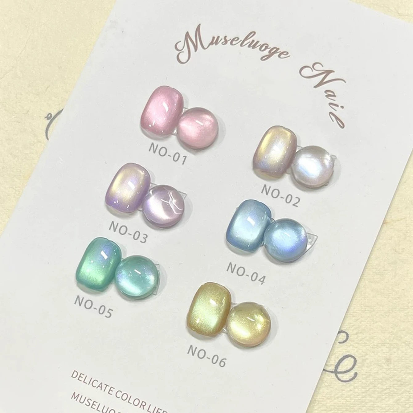 10PCS Romantic Pop Cat Eye Gel Nail Polish Popular White High Density Magnetic Powder Mirror Glass Bead Nail Gel Beauty Supplies