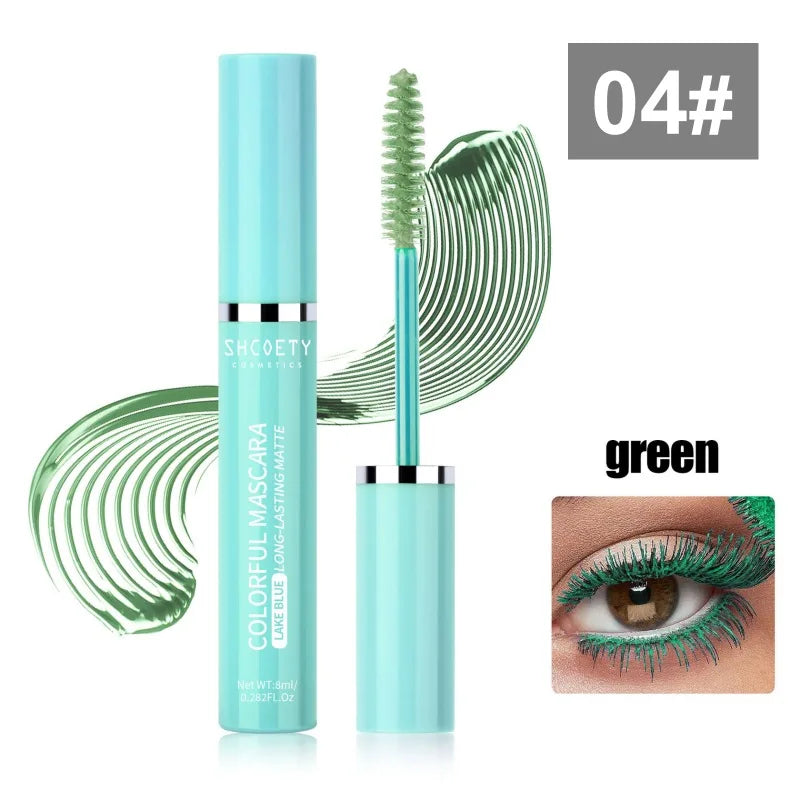 Colorful Mascara, Waterproof and Non-smudged, Slender, Thick and Curly, Christmas Stage Hot Makeup
