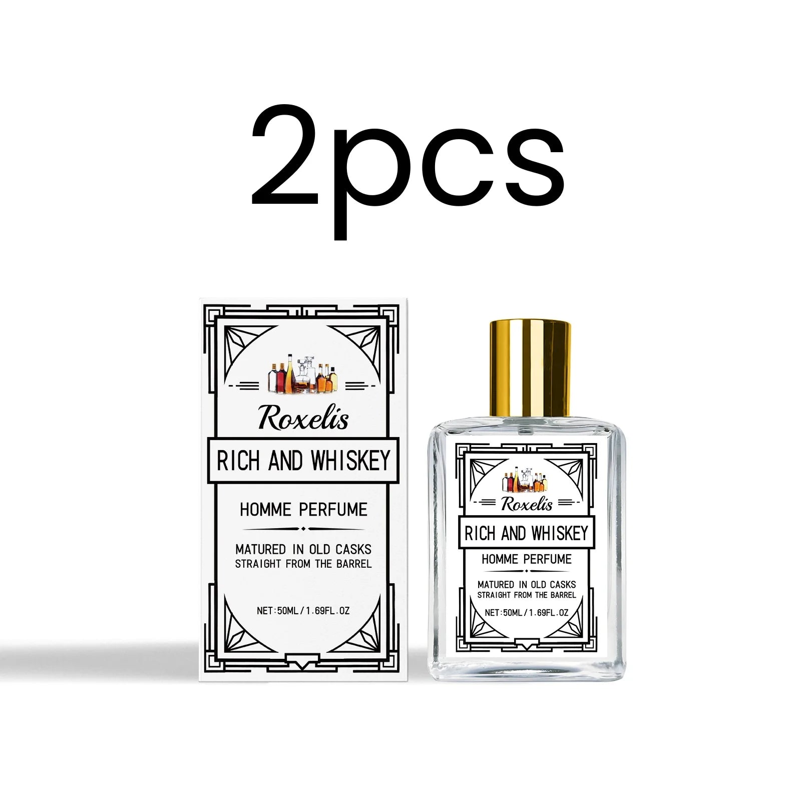 Roxelis Whiskey Scent Perfume Exude Elegance Lasting Charm Boost Confidence Light Fragrance Level Fragrance Spray for Men 50ml