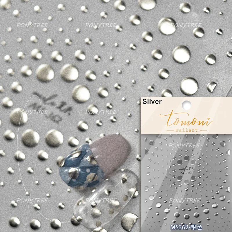 Geometric Lines Star Love Heart Chain Silver Gold Lava Letter Flower Growth Ring Number 5D DIY Nail Art Stickers Manicure Decals