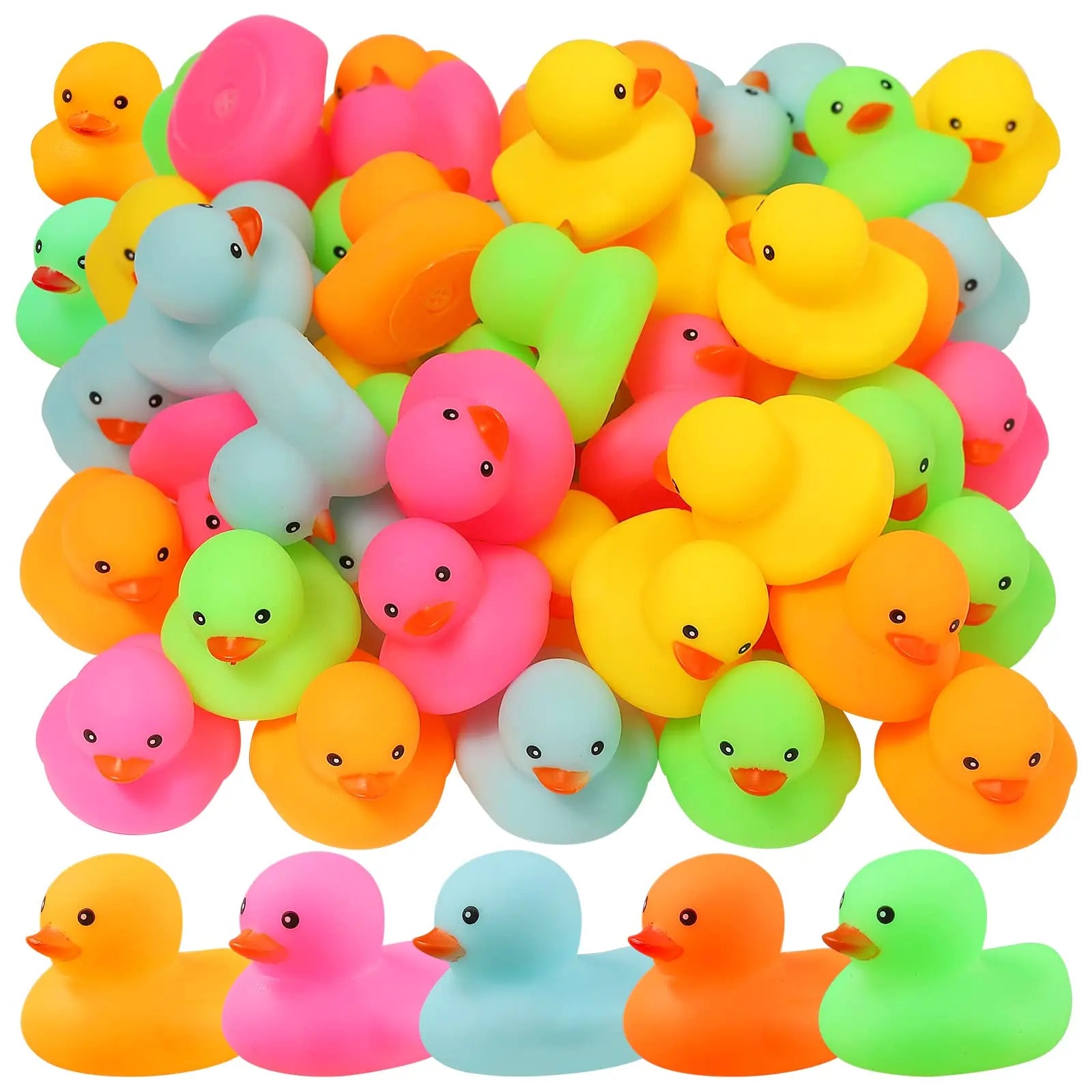 12/24/36/72 Pack Multicolor Mini Rubber Ducks Yellow Rubber Duck Toy Rubber Tub Squeak and Float Ducks