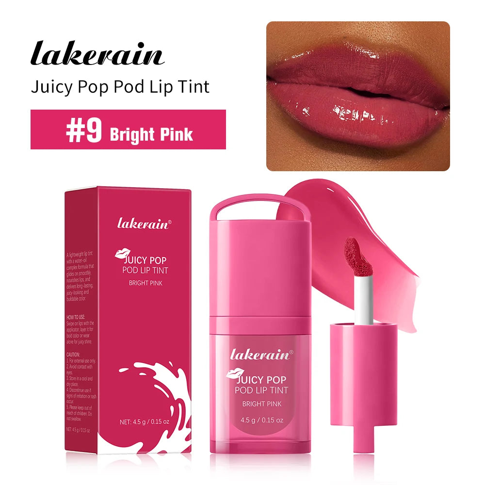 Juicy Hydrated Lip Tint Buildable Glossy Finish Ceramide Peptide Water-to-oil Formula Long-lasting Color Buckle Design Lip Tint