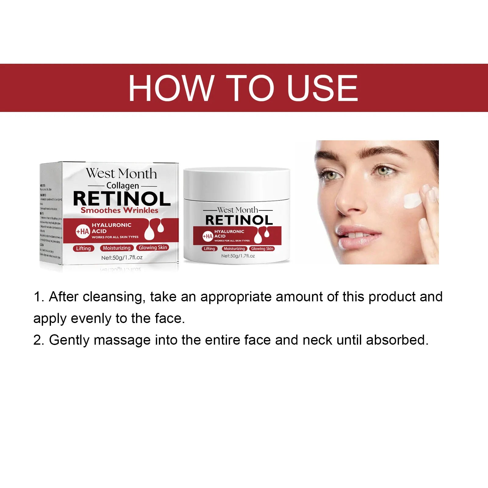 Retinol Wrinkles Remover Cream Lifting Firming Reduce Fine Lines Smooth Brightening Skin Moisturizing Anti A-ging Facial Cream