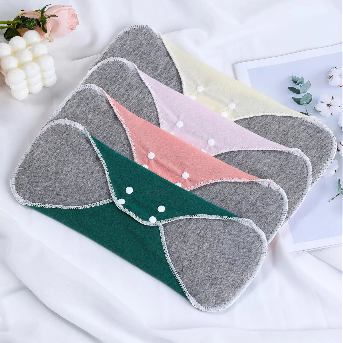 2PCS Large Reusable Graphene Incontinence Pads Heavy-flow Menstrual Cotton Panty Liner Cloth Tampons Urinary Sanitary Pads