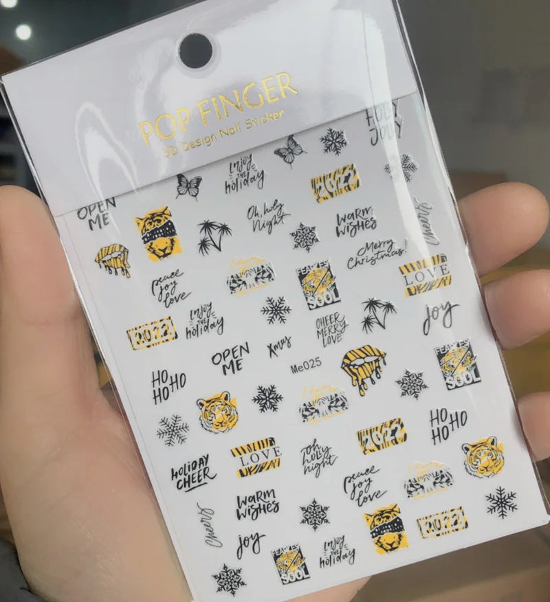 Press on Nails Tiger Symbol Nails Decals Design Fierce Wild Animal Leopard Decoration Manicure Stickers Nails Accessories Tools
