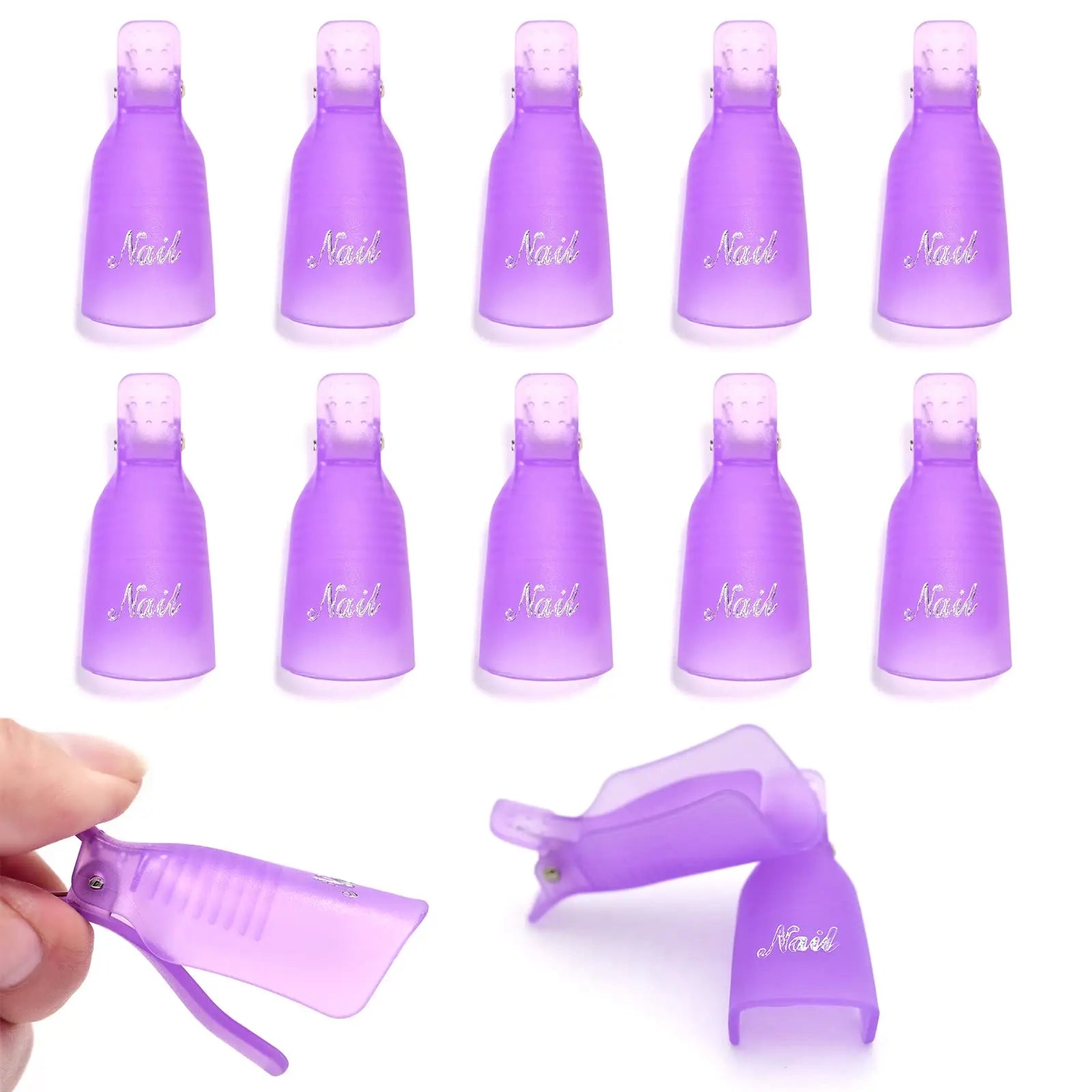 LULAA 10Pcs/16Pcs Plastic Acrylic Nail Art Soak Off Cap Clip UV Gel Polish Remover Wrap Tool Gel Nail Polish Remover Clips