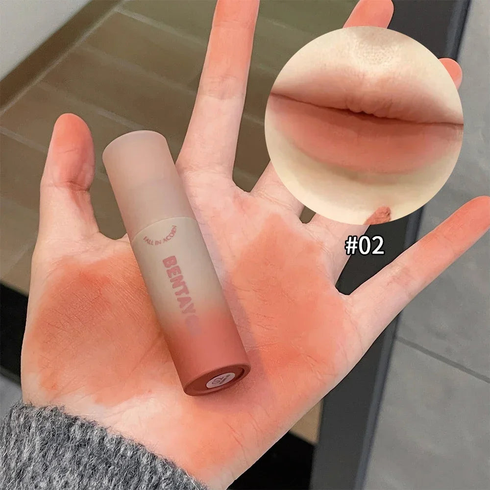 Matte Nude Red Lip Gloss 6Colors Long Lasting Velvet Red Brown Non-stick Cup Lip Mud Pink Liquid Lipstick Korean Makeup Cosmetic