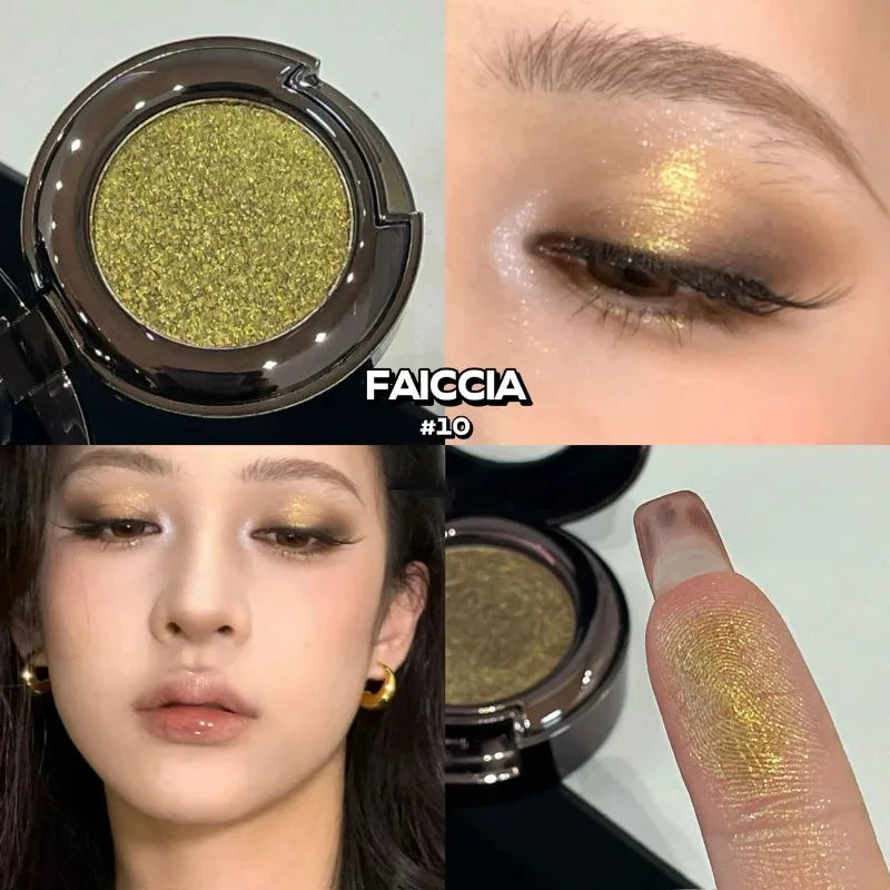 Metallic Glitter Eyeshadow Cream Chameleon Butterfly Green Shimmer Highlighter Pearlescent Eyeshadow Palette Sparkle Eyes Makeup