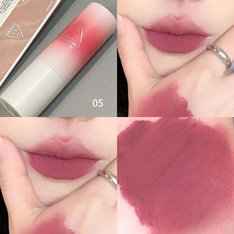 HERORANGE Yarn Felt Velvet Fog Matte Lipstick Fog Face Velvet Color Holding Makeup Lifting Color Whitening Lipstick