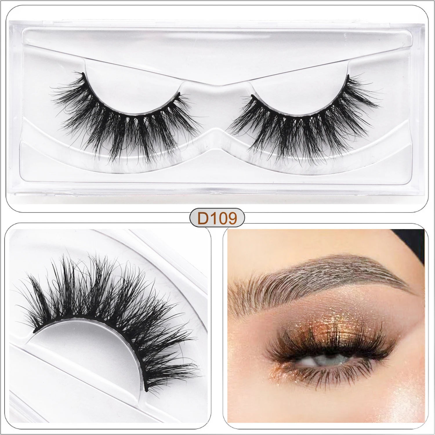 Mink Fake Eyelashes 3D Mink Lashes Natural Long False Eyelash Cruelty-free Mink Hair Fluttery False Lashes Makeup D101 Lash Gift