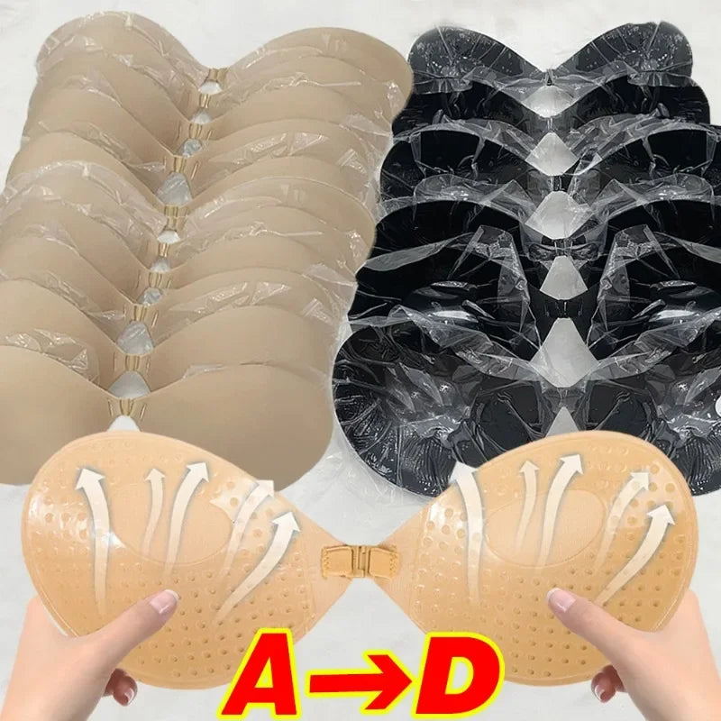Women Invisible Bra Chest Stickers Summer Strapless Backless Underwear Lift Up Self Adhesive Bra Cover Silicone Breast Pad
