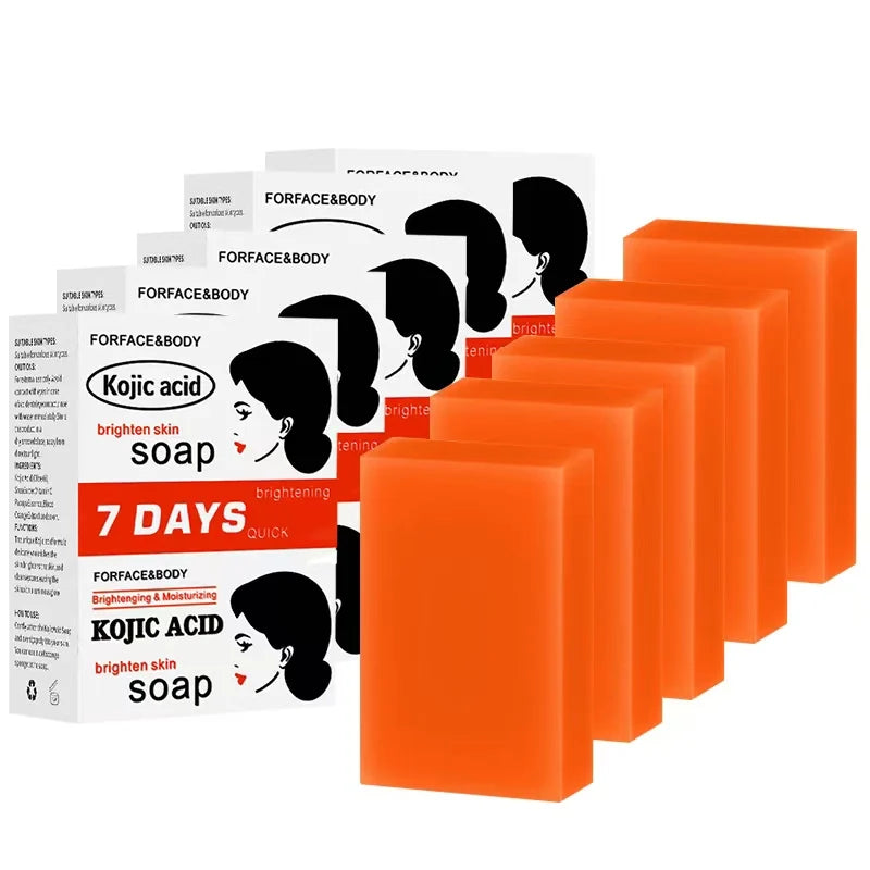 5Pack Kojic Acid Soap Rich in Lemon Kojic Acid for Rough Skin Vitamin C & Papaya Extract Included Dull Skin Improvement