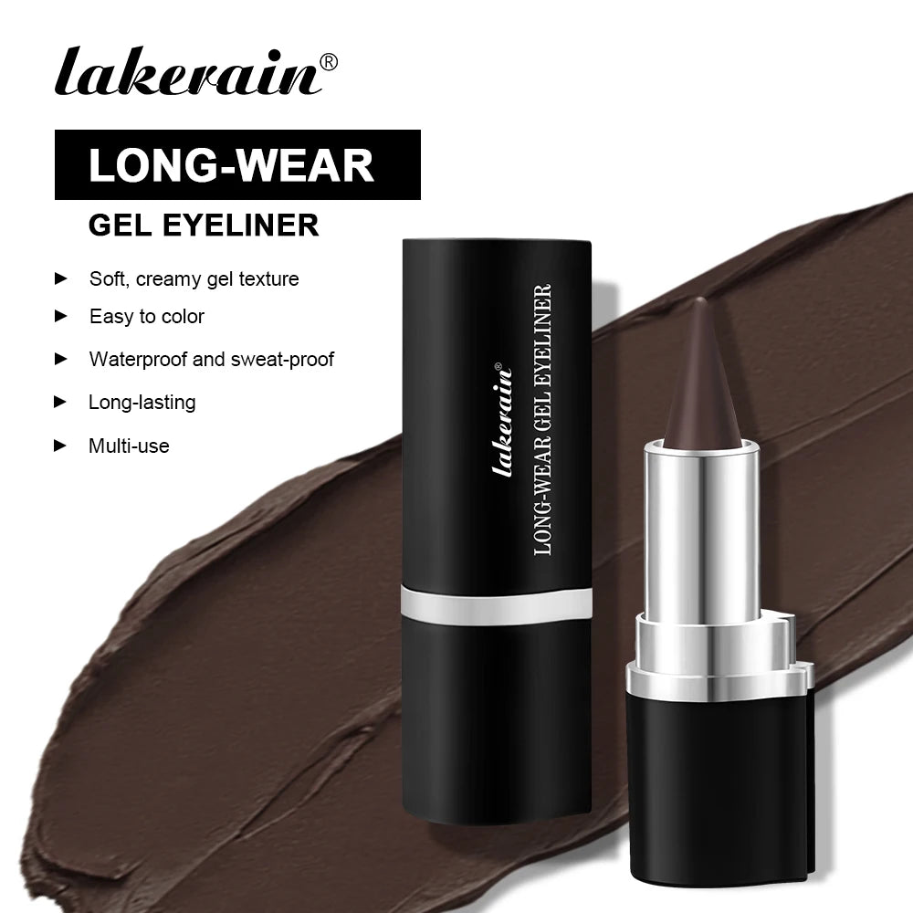Lakerain Long-lasting Gel Eyeliner Soft Waterproof And Sweat-proof Matte Black Silver Brown Eye Liner Pen Makeup Cosmetic